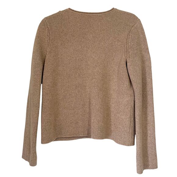 J. MCLAUGHLIN Cropped Wool Cashmere Angora Blend Cardigan in Tan Size S - Picture 3 of 9